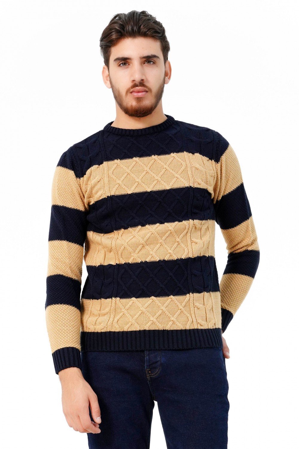 Pull grosse maille homme
